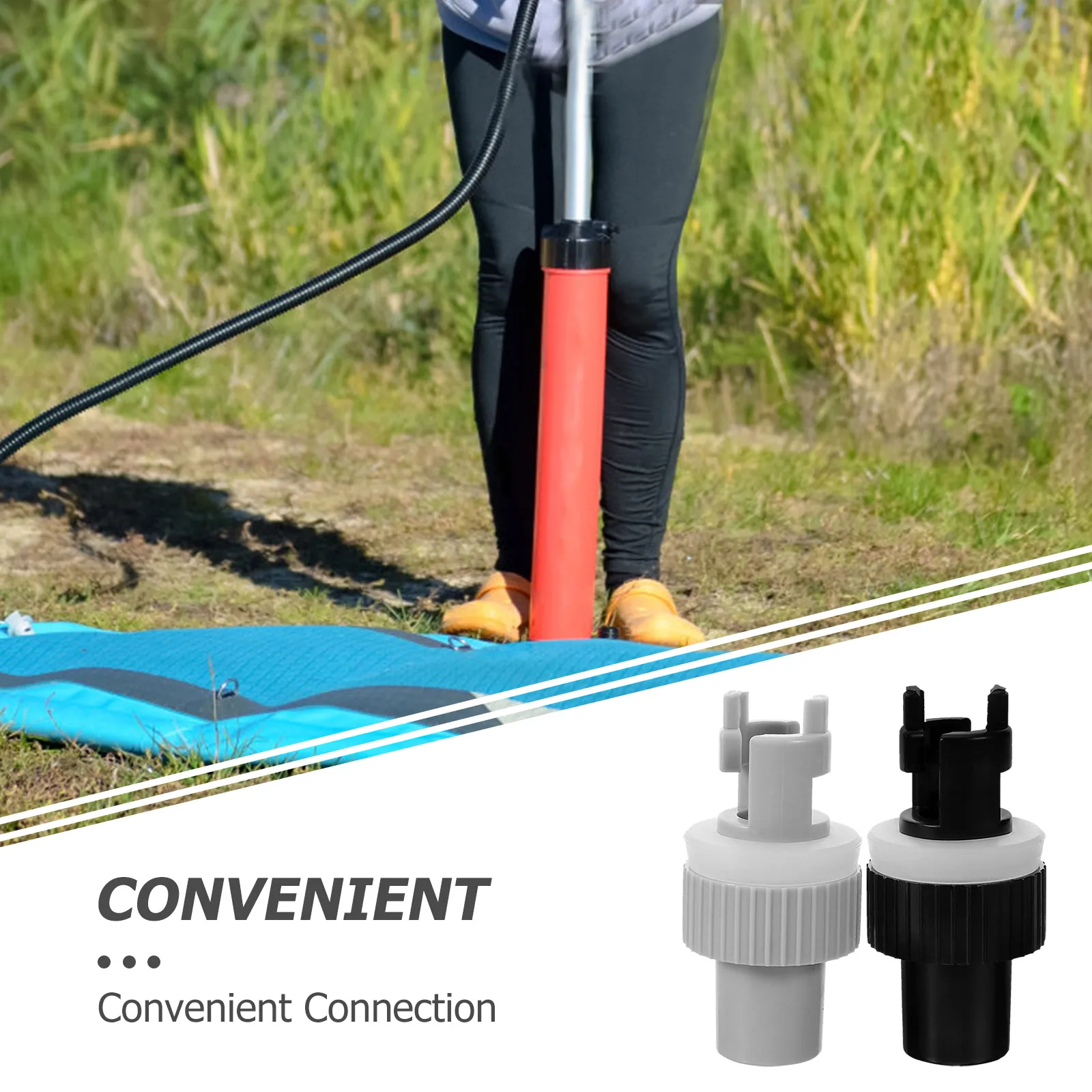 

2pcs Air Valve Connector Sturdy Durable Plastic Kayak Adapter Quick Tool Boat Marine Fast Inflate AntiLeakage