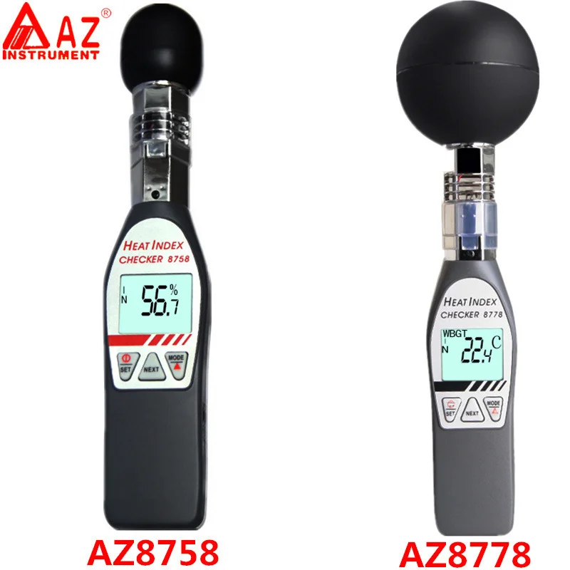 Az8758 Digital WBGT Checker Wet Bulb Globe Temperature Tester Heat Stress in Direct Sunlight(OEM Packaging Service Available
