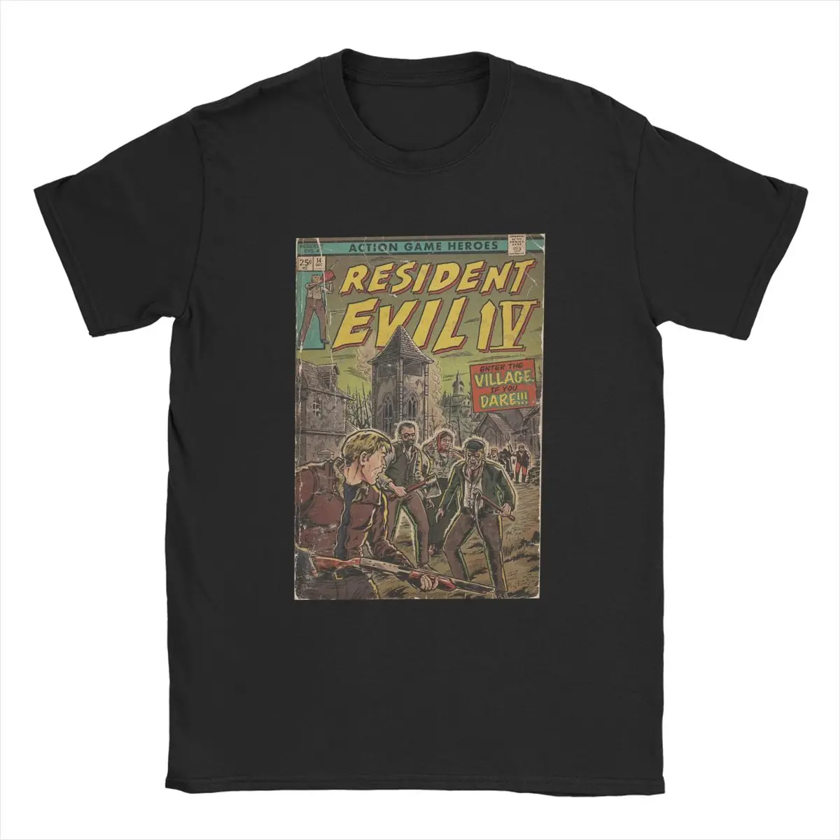 Camisetas de algodón de manga corta para hombres, cubierta de cómic de Arte de evilos de Resident, camiseta de juego gótico, cuello redondo, regalo de cumpleaños merch, novedad