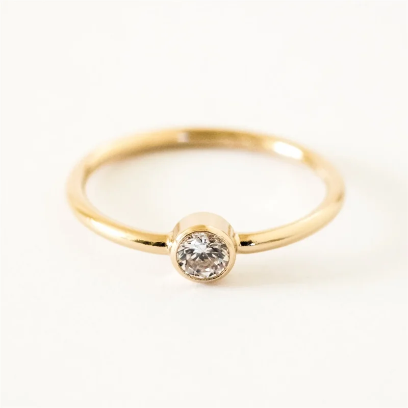 14K złoty wypełniony pierścień z kamieniem związanym z datą urodzin 4MM cyrkon Knuckle pierścień złote Boho biżuteria Anillos Mujer minimalistyczny czeski pierścień dla kobiet