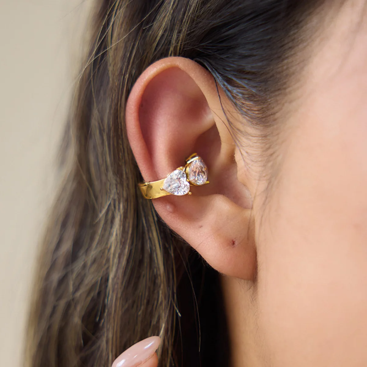 Zircon Clip Earrings for Women No Piercing Earrings Titanium Steel Non-Tarnish Earrings 18K PVD Plated Stainless Steel Earrings