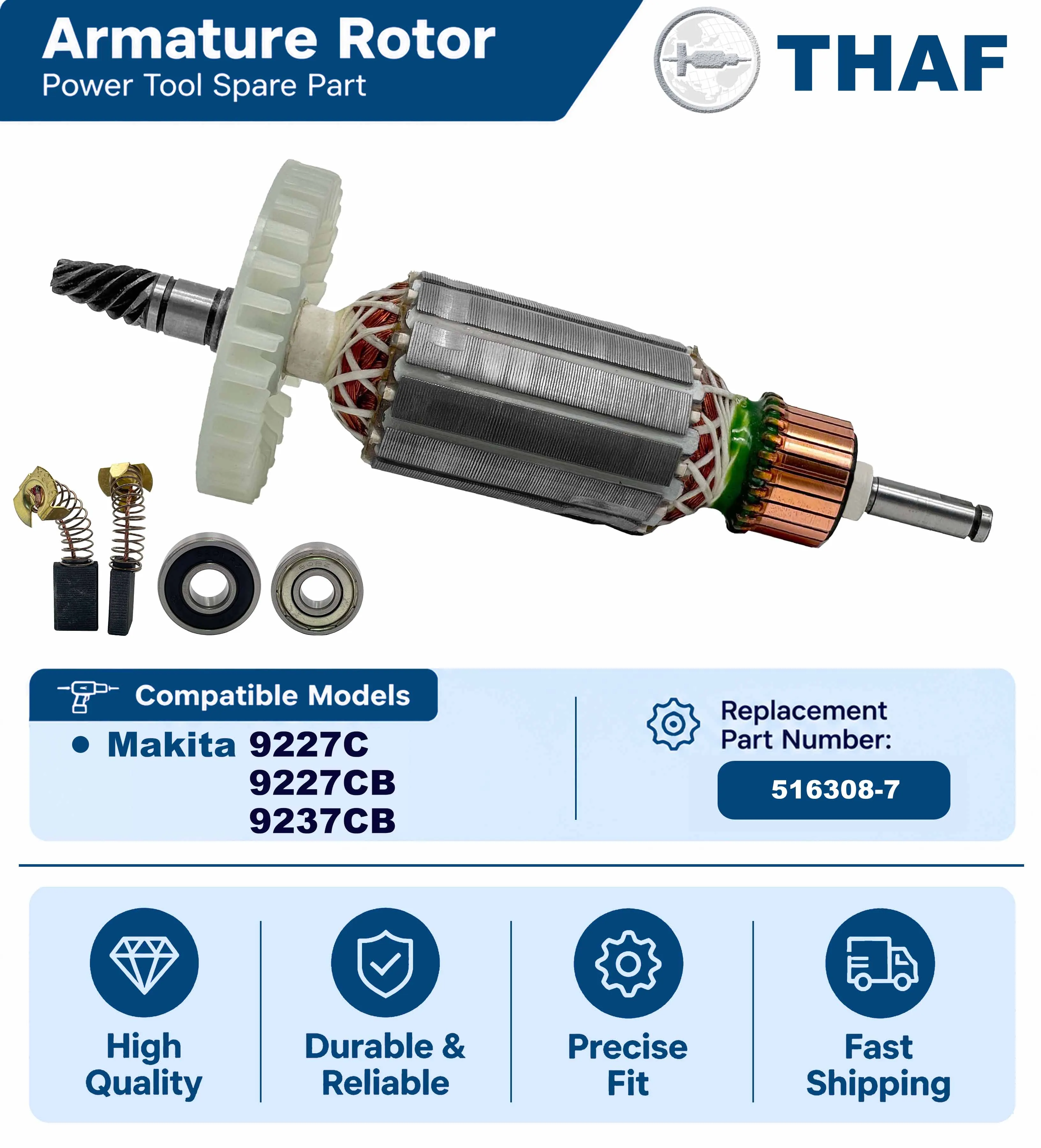 AC220V-240V 9227C 9227CB 9237CB Rotor Anker Motor Ersatzteil Für MAKITA Sander Polierer – Detail 1