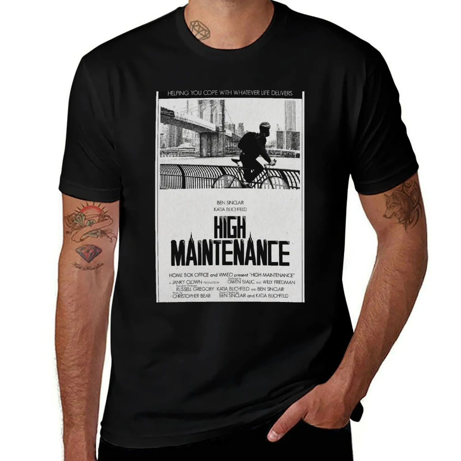 High Maintenance The Guy Artwork T-Shirt Classic Crew Neck Cotton T-Shirt