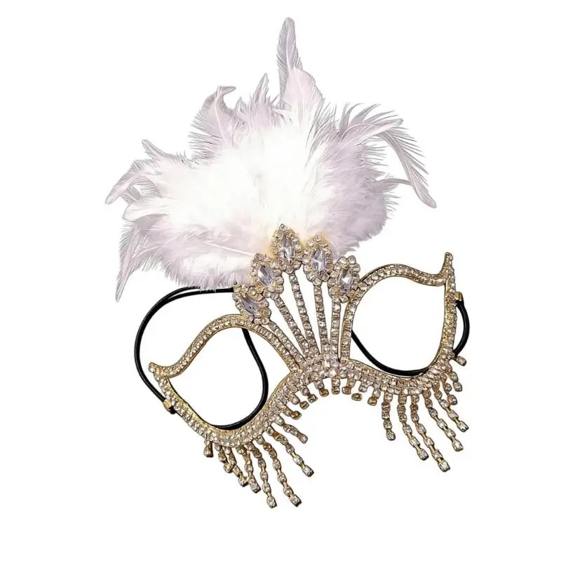Mặt nạ dự tiệc có lông vũ 652F Phụ kiện trang phục thời trang độc đáo dành cho nữ