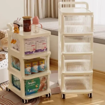 서랍형 아크릴 투명 스낵 트롤리, 기타 서랍, 모바일 주방 보관대, 스낵 장난감 정리함 보관함