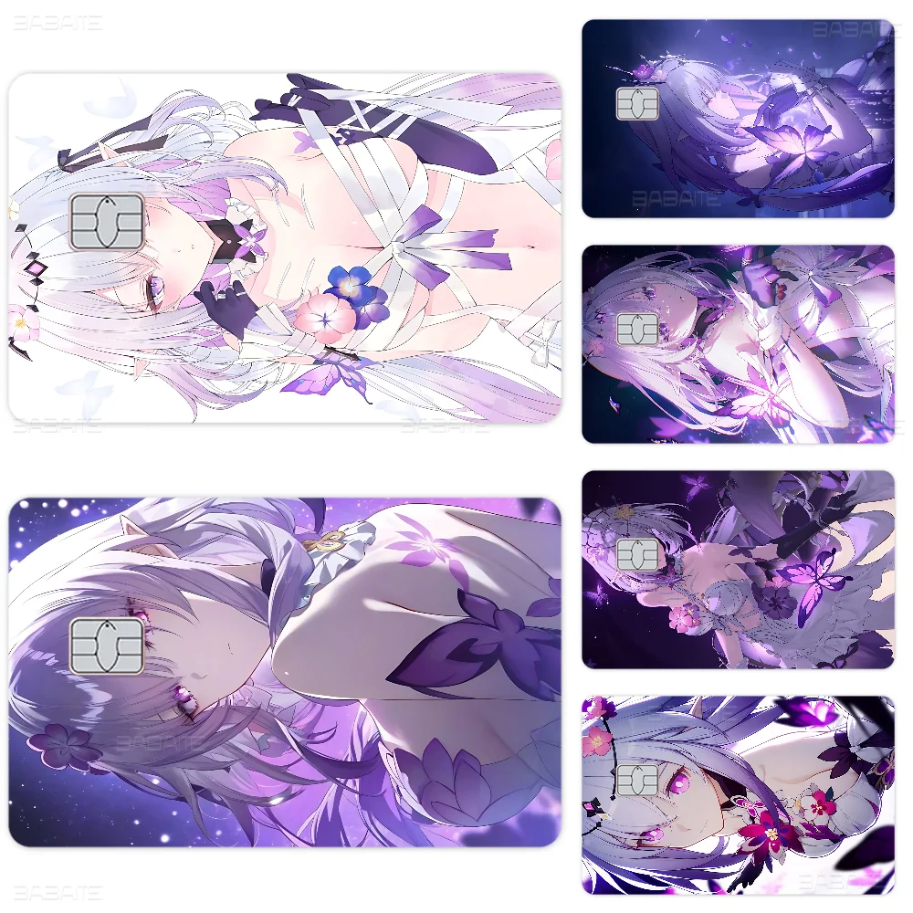 

Honkai-Star Rail C-Castorice Anime Matte Front Skin Film Sticker Cover For Small Chip Credit Card Debit Card