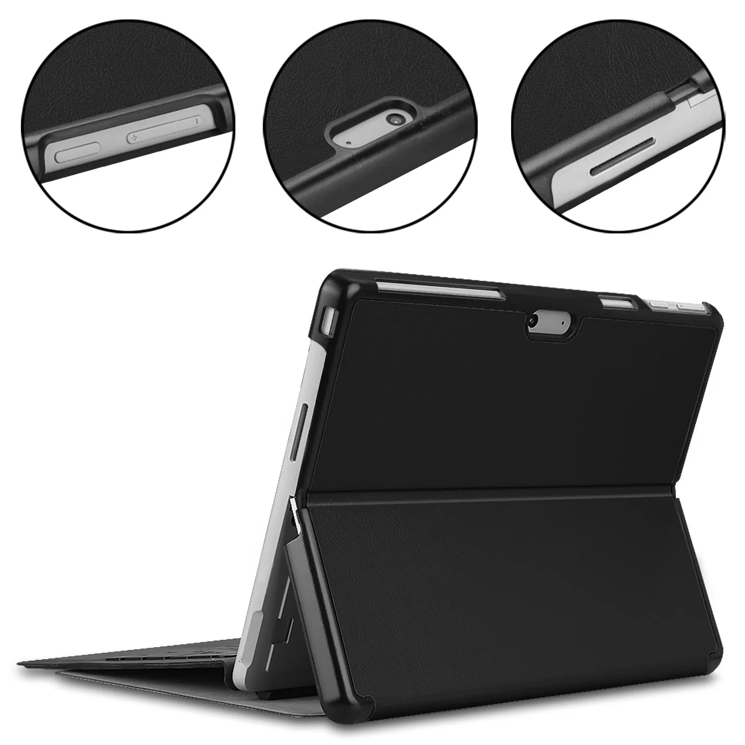 

For Microsoft Surface Pro 11 10 9 Case 13 Inch Flip Stand Hard Back Cover PU Leather Case 13" Protective Tablet PC Cover Funda