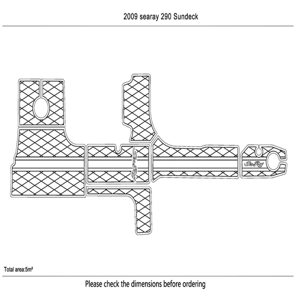 

2009 searay 290 sundeck Cockpit 1/4" 6mm EVA Faux teak deck floor SeaDek MarineMat Gatorstep Style Self Adhesive