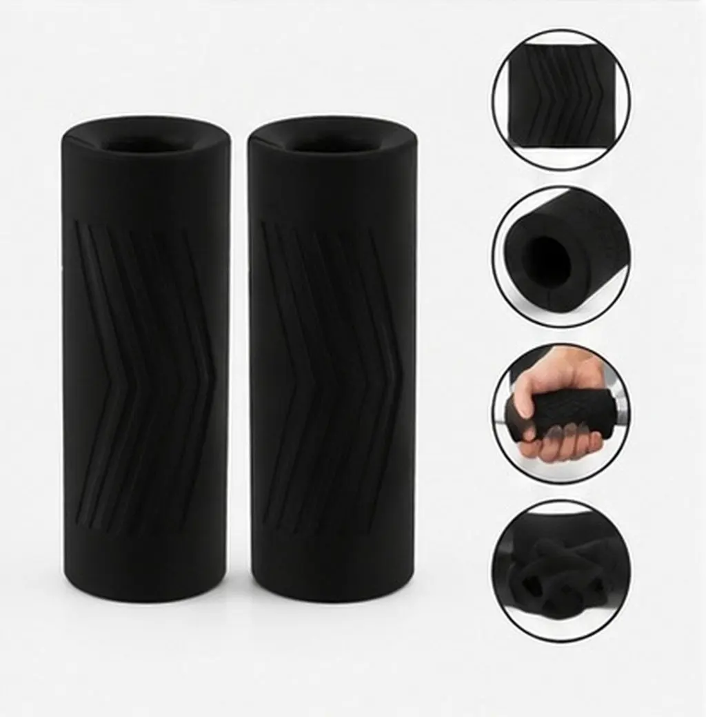 2Pcs Weight Lifting Grips Dumbbell Silicone Thick Handles Non Slip Covers Gym Fitness Hand Protector Accessories