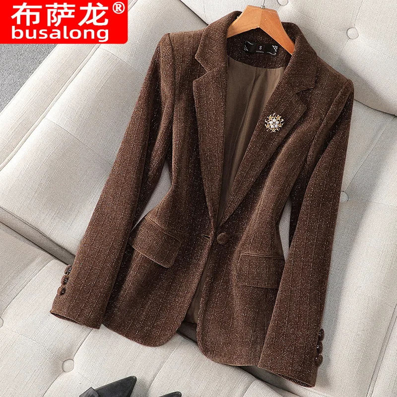 

Новый стильный модный костюм, повседневный женский профессиональный пиджак с длинными рукавами, официальная куртка, рабочая одежда8605