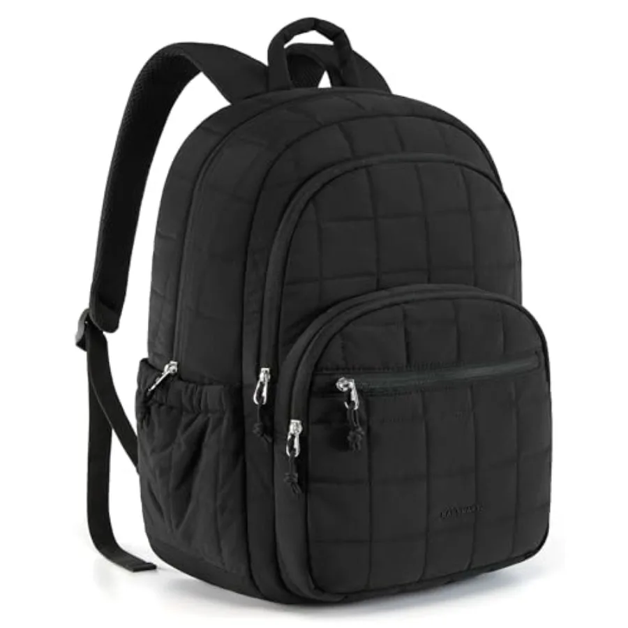 

College Laptop Backpack Travel Backpack for Women Quilted Casual Daypack Water-Resistant Bookbag for 15.6 Inch Laptop