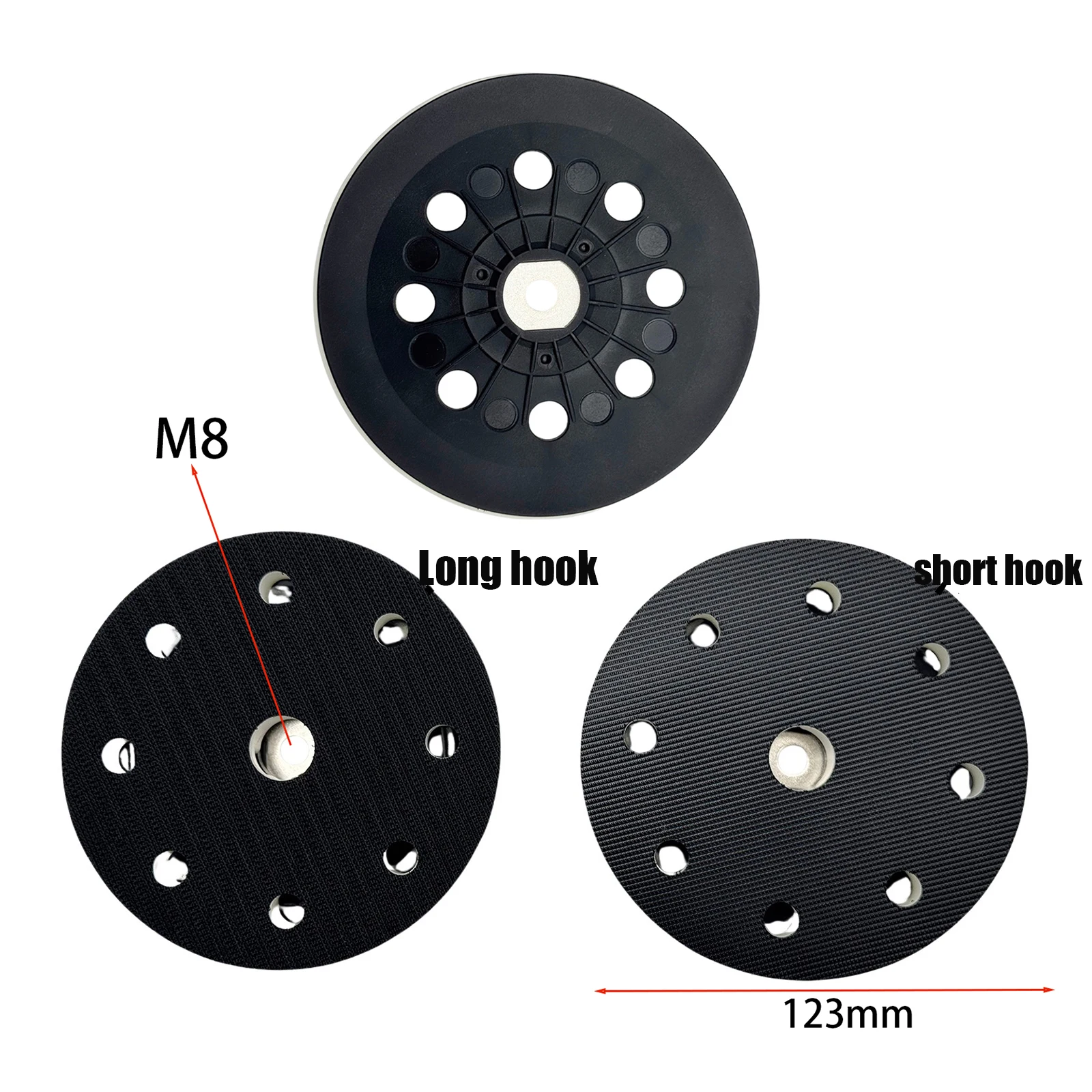 Tampon de ponçage souple de 5 pouces adapté pour Festool ETS 2 125, ETS EC 125, LEX 125, tampon de ponçage, 8 trous