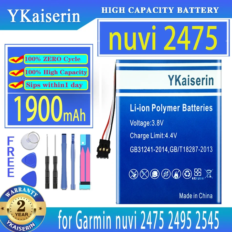 

YKaiserin Battery 1900mAh for Garmin nuvi 2475 2495 2545 2515 2565 2555 2595 GPS