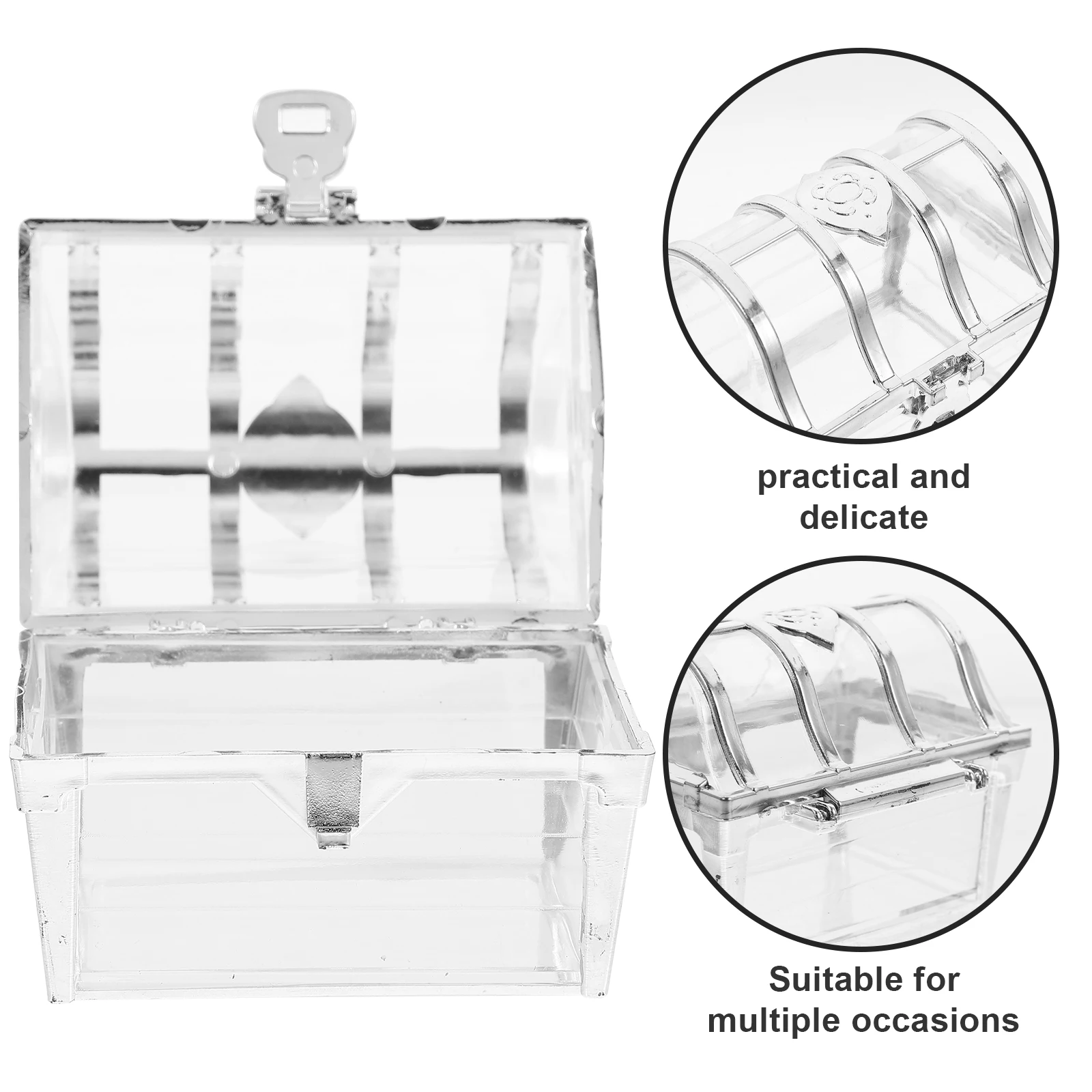 

12 Pcs Candy Box Sweets Treasure Chest Party Favors Hollow Out Boxes Mini Small Wedding Plastic Bridegroom Wrapping