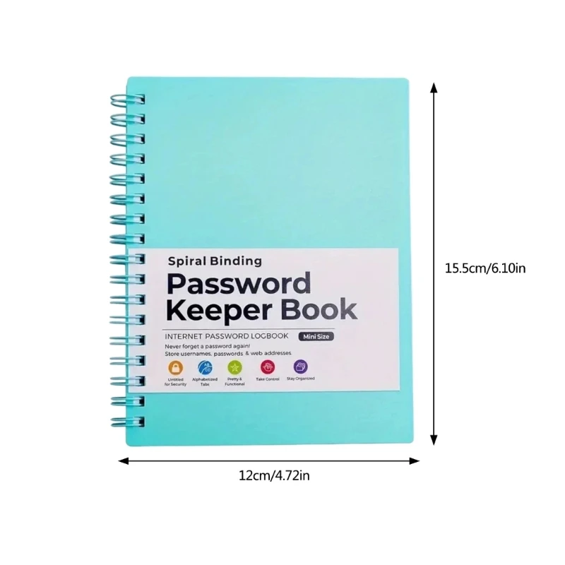 Passwort Keeper Book Portable Spirals Notebook Passwort Buch Office Supplies .H05A