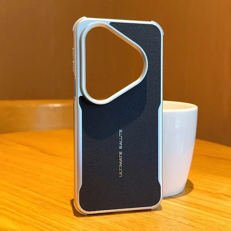 Premium Leather Magnetic Attraction Case For Huawei Pura 70 80 Ultra Mate 60 70 Pro Plus Luxury High-end Plating Bumper Cover