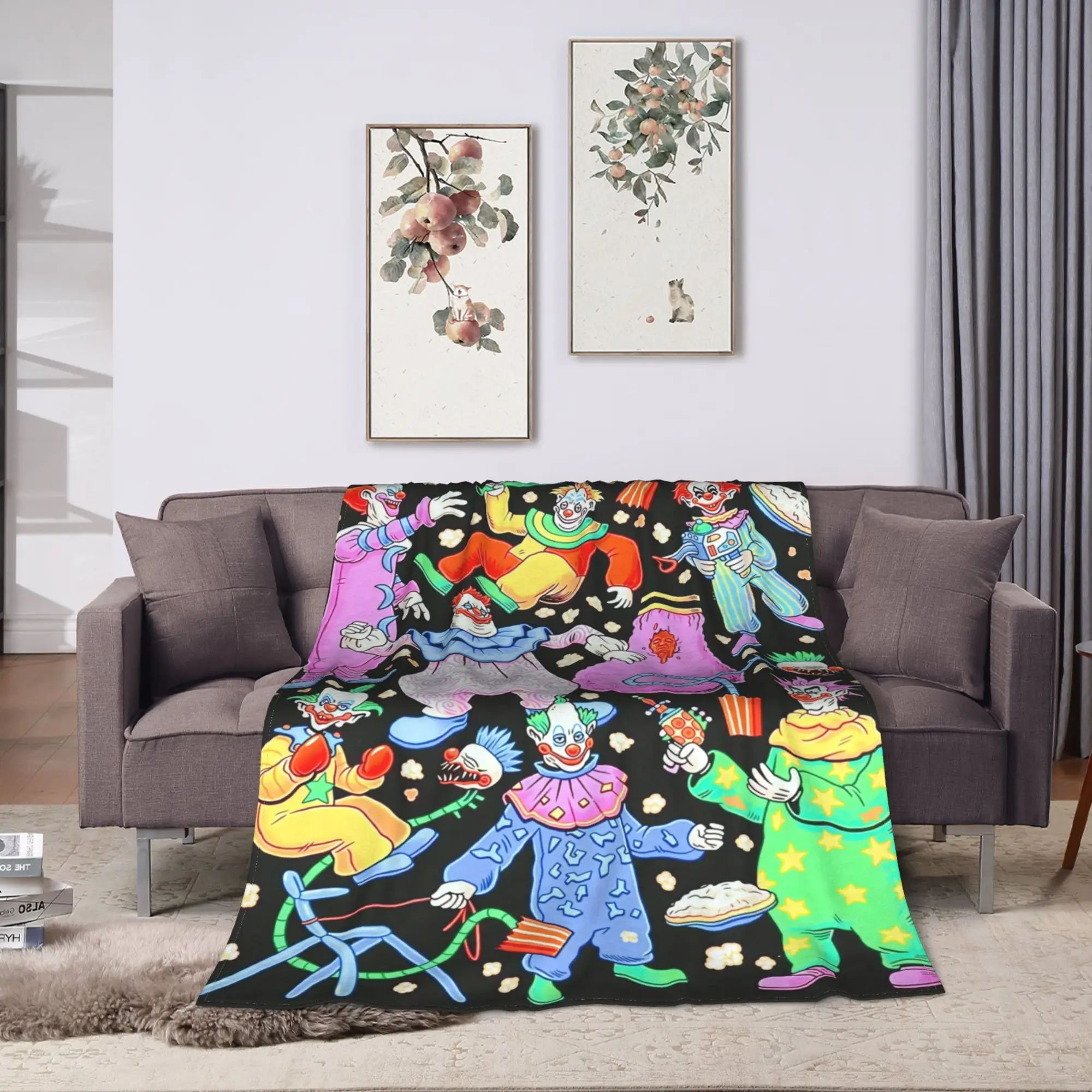 Killer Klowns From Outer Space Wax Blanket  Decorative Flannel Bedding Throws For Outdoor Soft Custom Quality Bedspread Gift