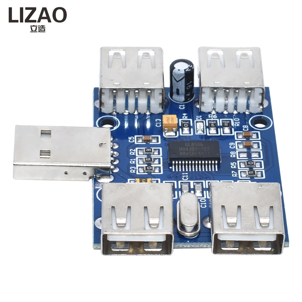 LIZAO GL850G USB 2.0 HUB Module 4 Ports USB Expansion Controller Board for Computer DIY Electronic Kits