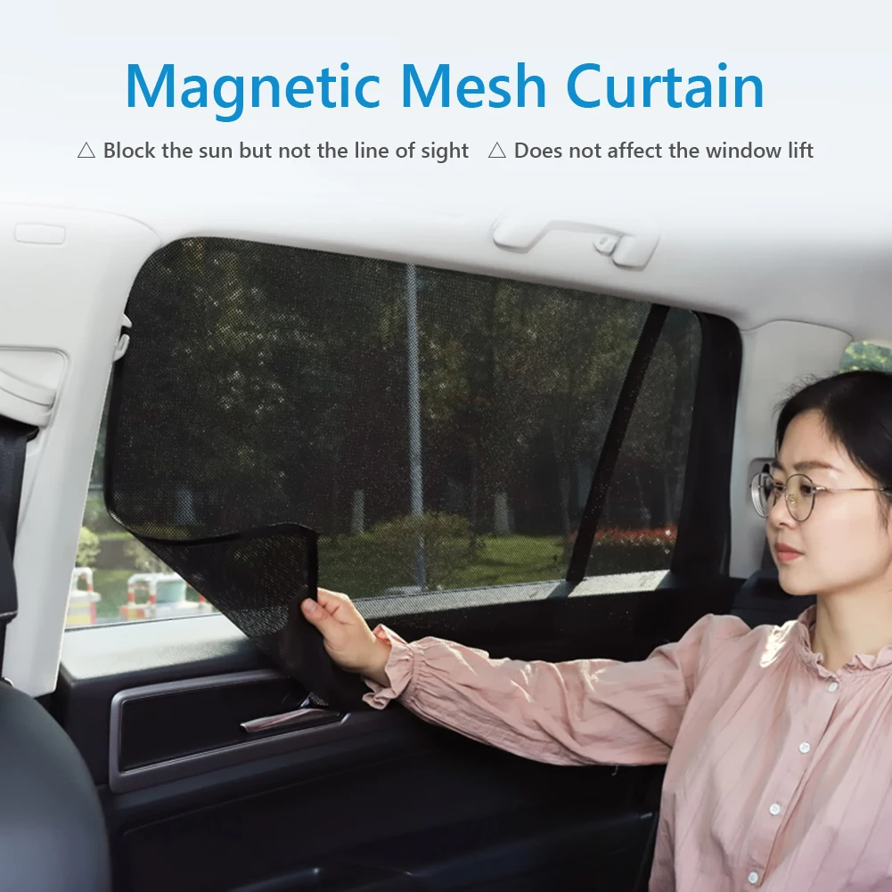 1-5PCS Magnetic Car Window Sun Shade Screen Summer UV Protection Mesh Side Window Curtain Sunshade Cover 120GSM view 4