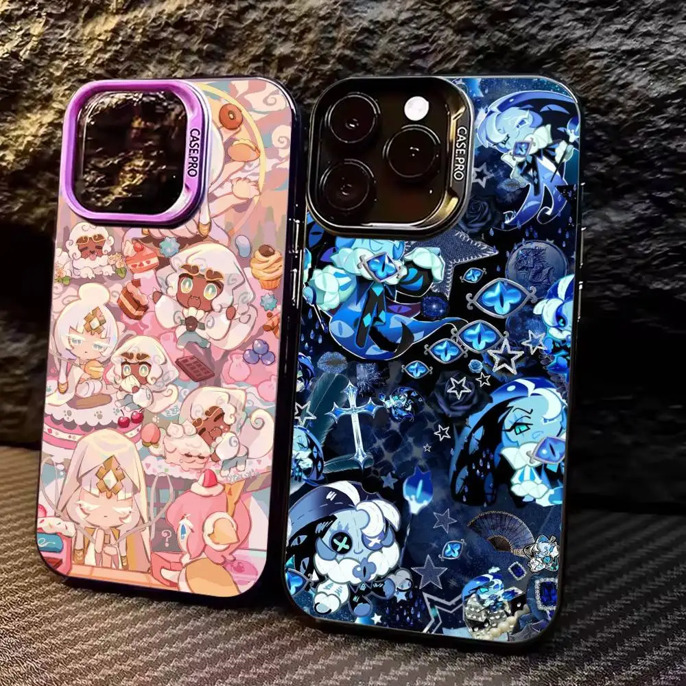 

Cookie Run K-KingdomS Colorful Silver Back Phone Case For IPhone 17 16 15 14 13 12 11 Plus Pro Max Plus