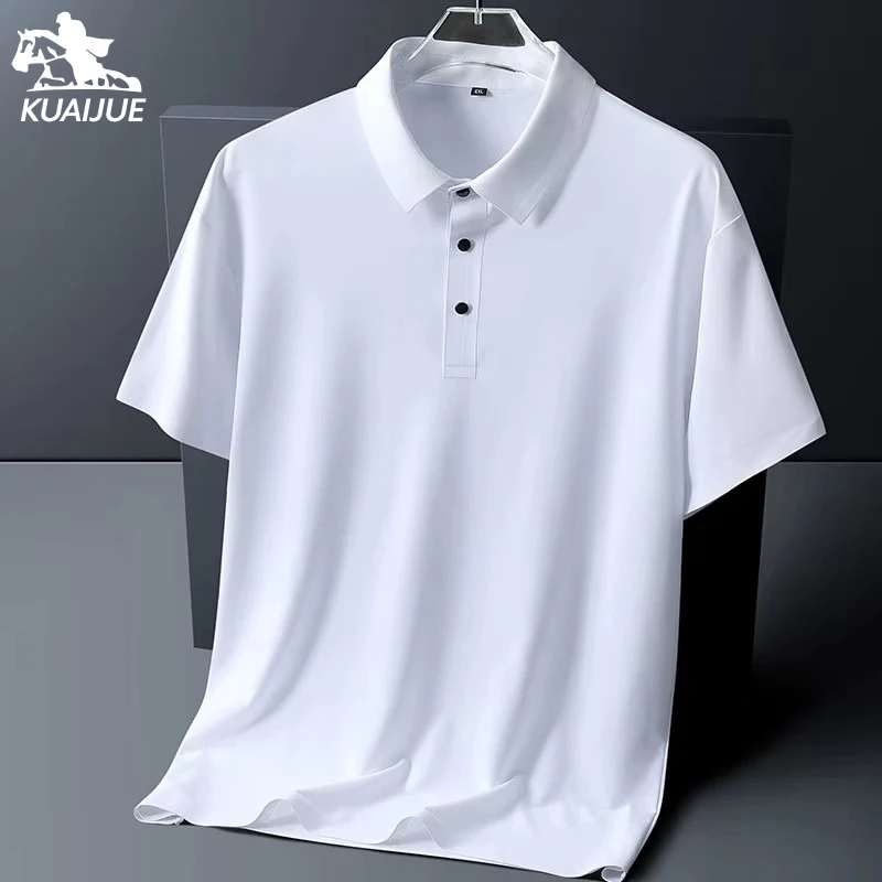 Polo hommes 6XL 7XL 8XL été nouveau haute qualité hommes à manches courtes polo glace soie hommes d'affaires polo décontracté 2212