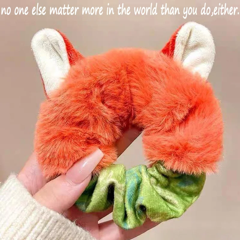 ที่คาดผมตุ๊กตาดิสนีย์ ซูโทเปีย 2 จูดี้และนิค น่ารัก สำหรับฤดูใบไม้ร่วงและฤดูหนาว ยางมัดผมแบบม้วน