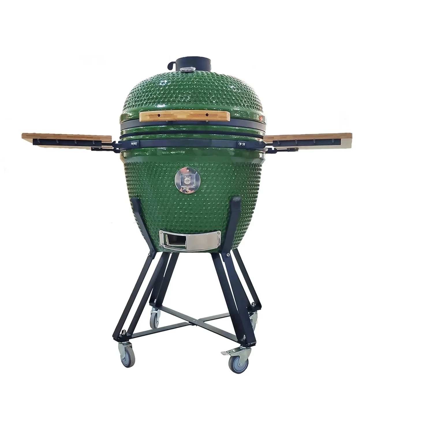 

Auplex 23-дюймовый зеленый керамический угольный гриль-барбекю Kamado Divide and Conquer System Grill Керамический уличный гриль