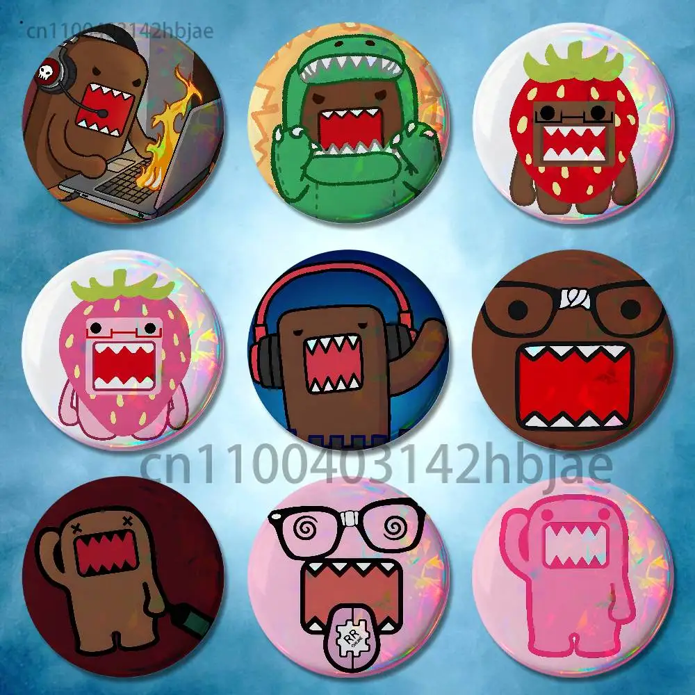 D-Domo-kuns 58mm 44mm HD Print Brooch Badges Pretty Derby Round Display Brooches Lapel Pins