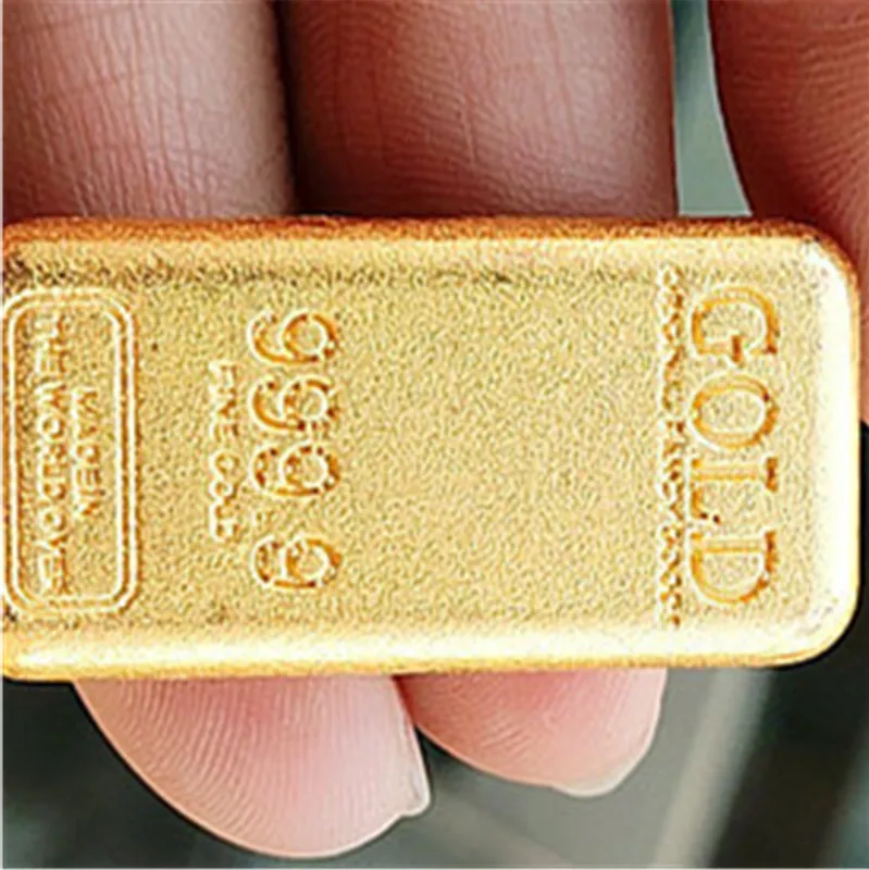 

Lucky Feng Shui Decorations Photography Props Imitation Gold Bars Brass Core Fake Gold Block Craft Collection Gift Home Office