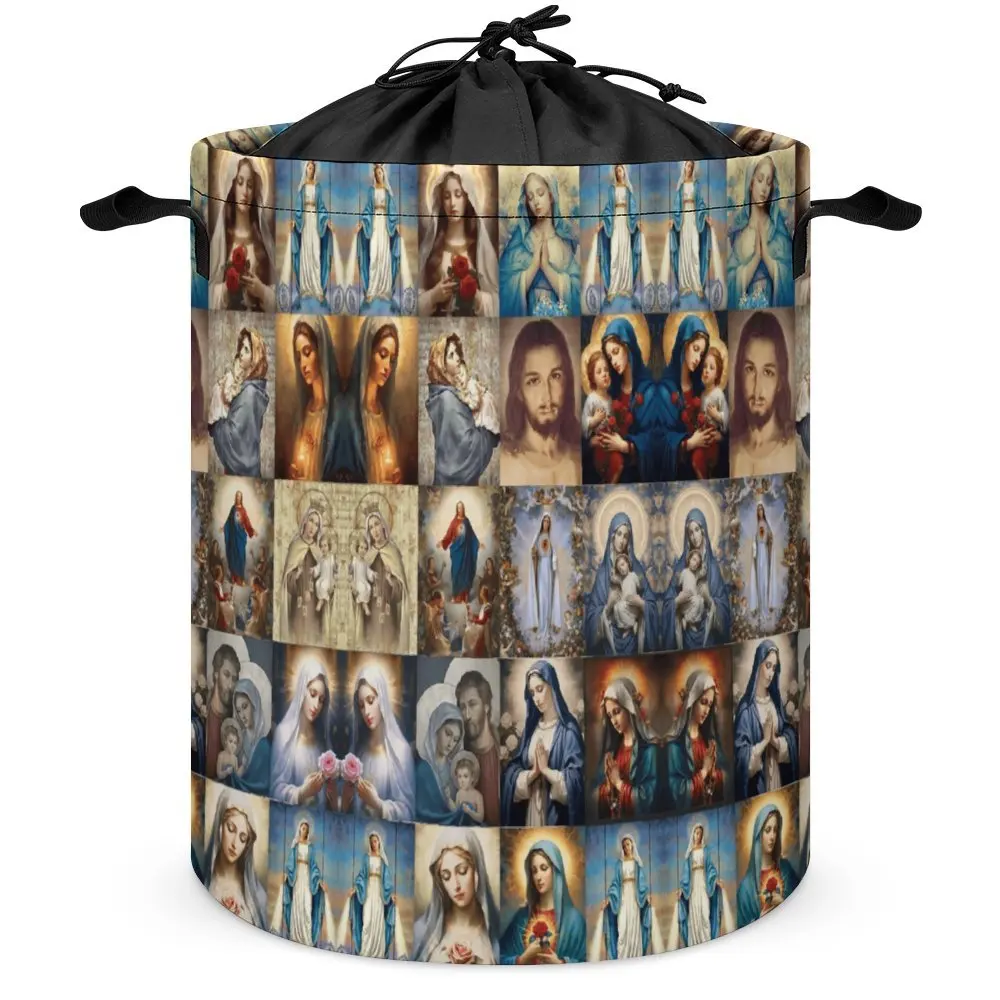 Tie Up Your Dirty Pocket Blessed Virgin Mary Virgin Mary Mother of God Large Capacity Top Quality Laundry Basket Super Soft Can