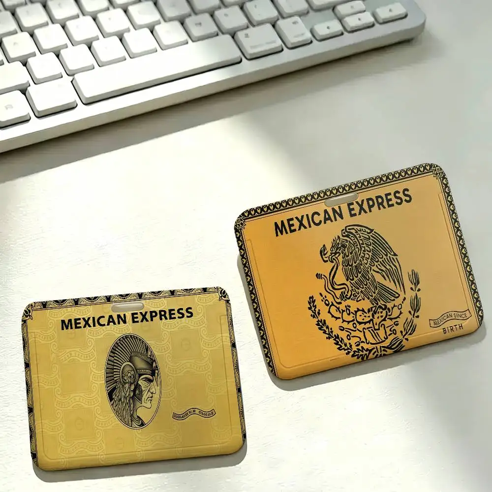M-MEXICAN EXPRESS badge Card Holder Corporate Business Work Badge Holders Uisex Credit Bus Daily Commute ID Case