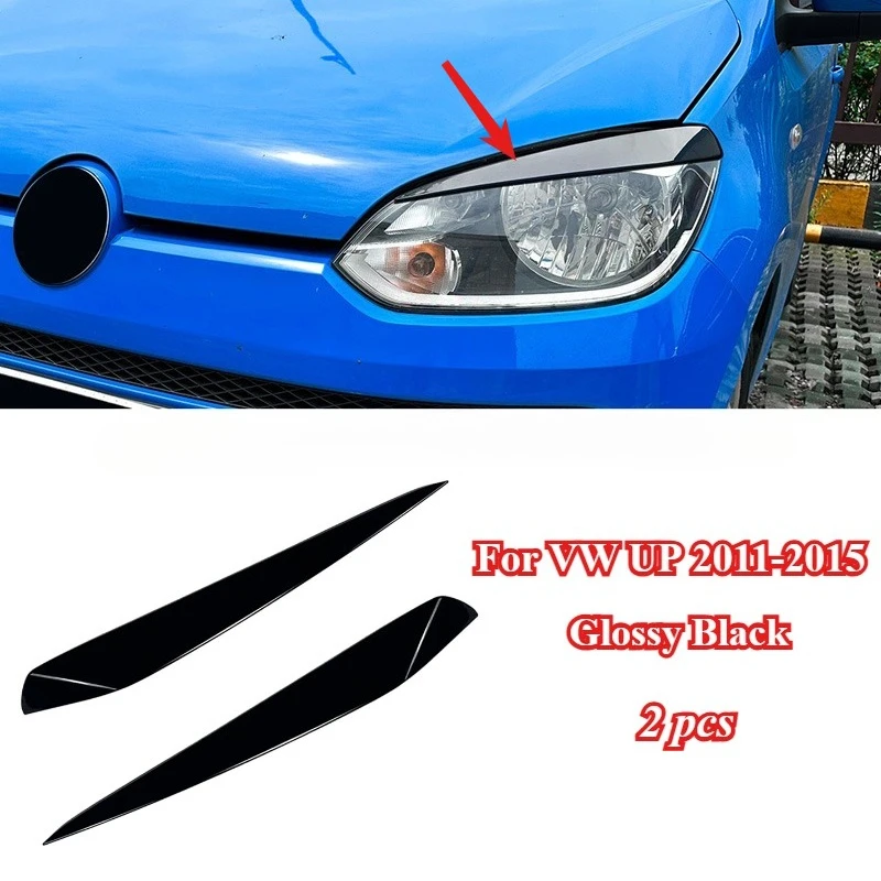 

Car Glossy Black Headlight Eyebrow Eyelid Cover Decorative Trim Accessories Left Right Side For VW UP 2011 2012 2013 2014 2015