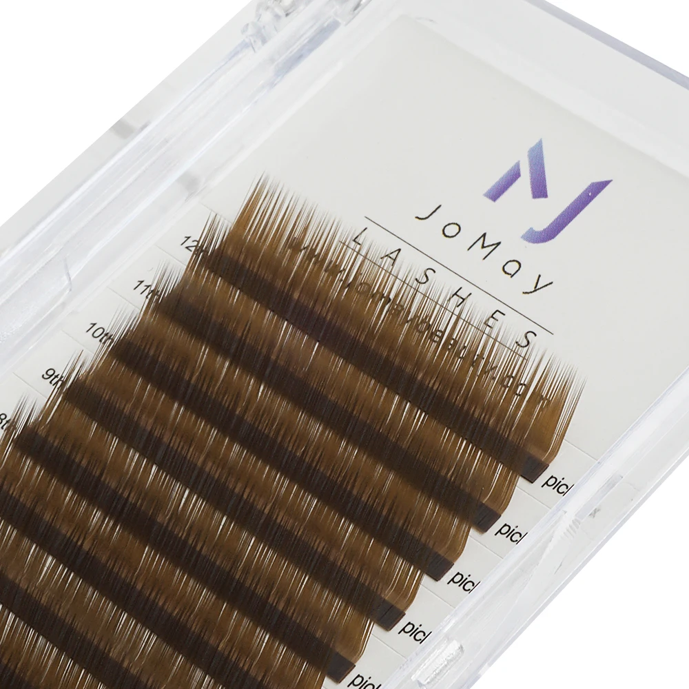 JOMAY 0.05mm L M Brown Eyelash Extension Mix Length Mink Individual Eyelash Lashes High Quality Color Natural Korean Eyelashes