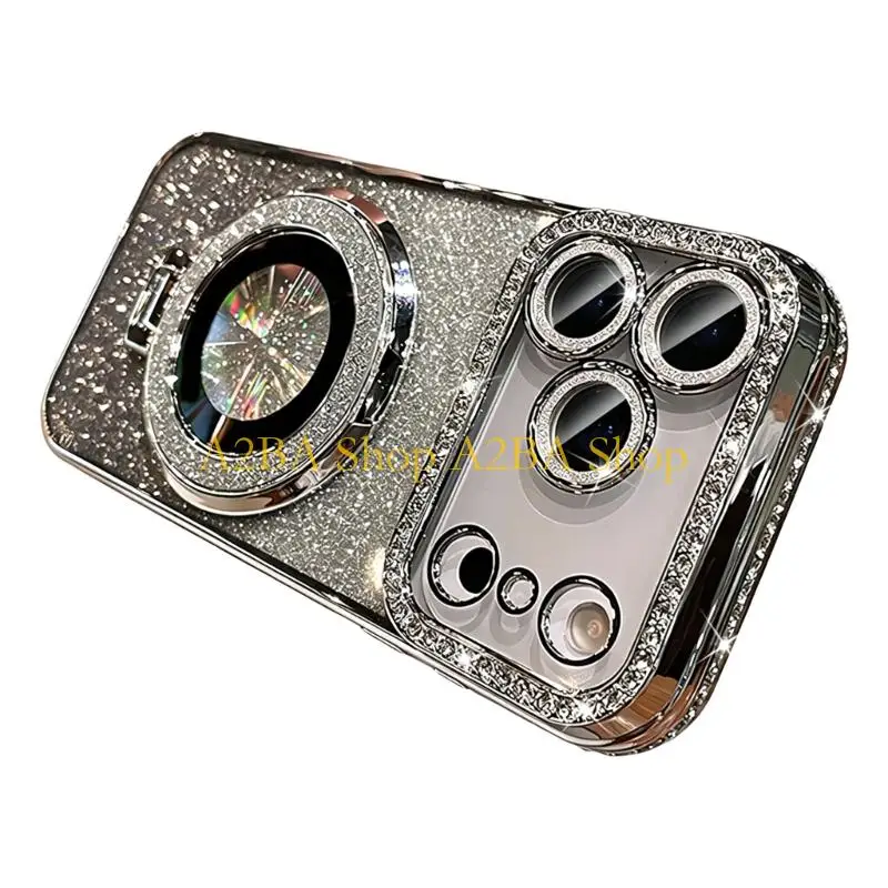 A2BA Trendy Sparkling Finish Phone Housing Case Including Rotatable Holder For Phone