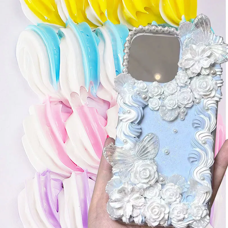 Bolsa de 100g, pegamento crema de doble Color, buen apretón, fácil moldeado, tienda hecha a mano, funda especial para teléfono móvil, horquilla, Material DIY
