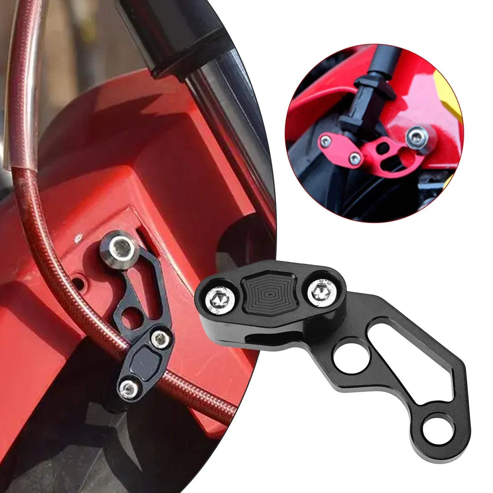 

1X Motorcycle Brake Hose Clip Universal Aluminum Alloy Modified Oil Pipeline Brake Line Clamp Protector Oil Hose Clip Accessorie