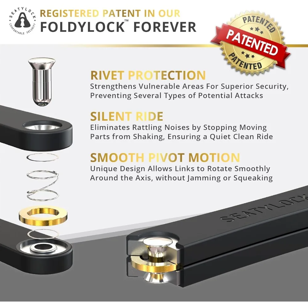 Best - FoldyLock Forever Folding Bike Lock - Patented Sleek High Security Sold Secure Gold Bicycle Lock - Heavy Duty