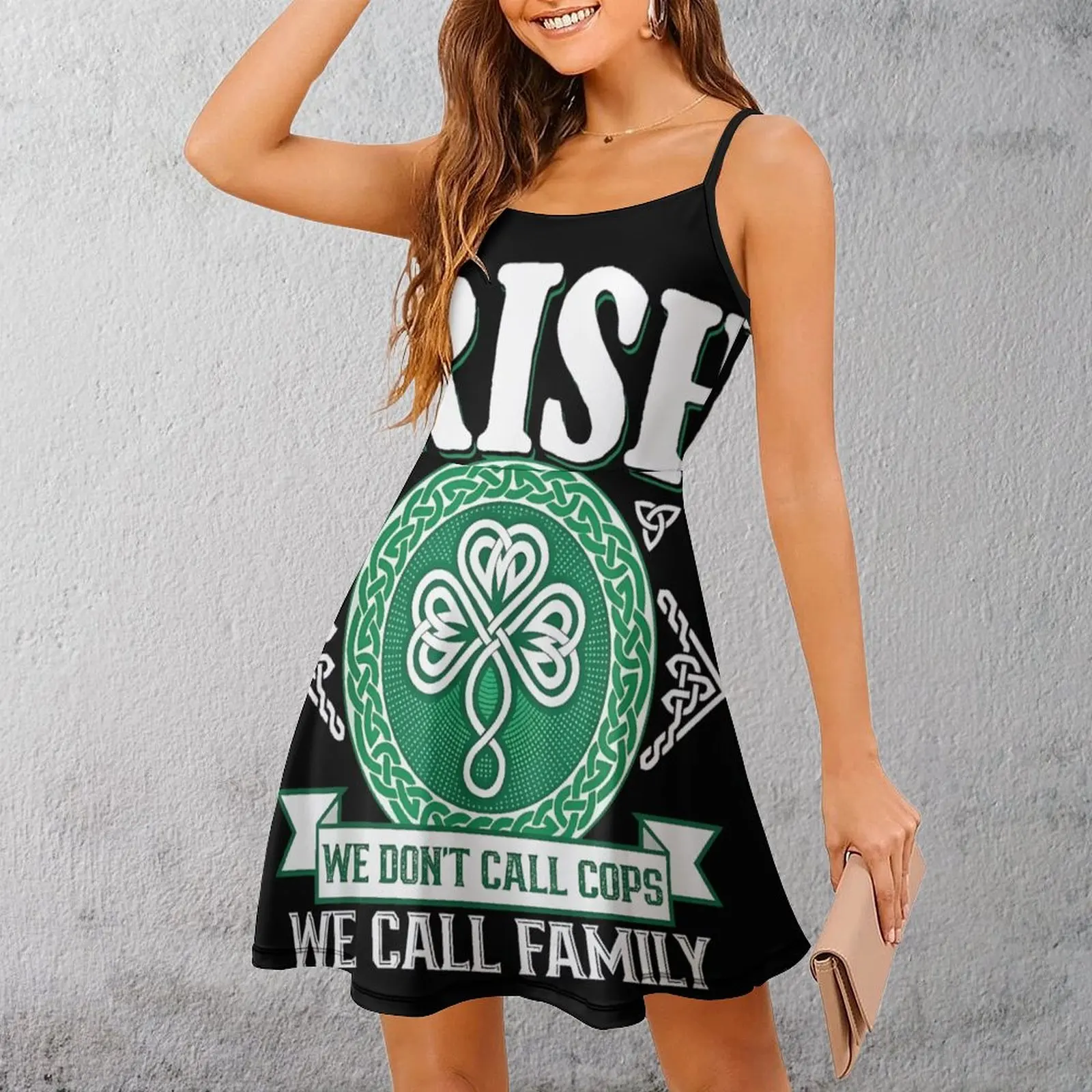

Irish Family Pride Design Women's Sling Dress Humor Graphic Dresses Novelty Exotic Woman's Dress Clubs