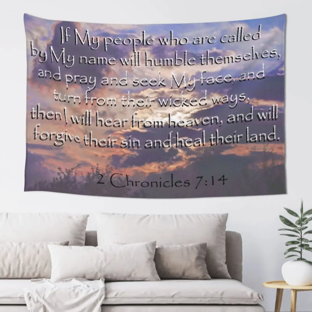 

2 Chronicles 7:14 Tapestry Bedroom Decor Aesthetic Aesthetic Decoration Living Room Decoration Tapestry