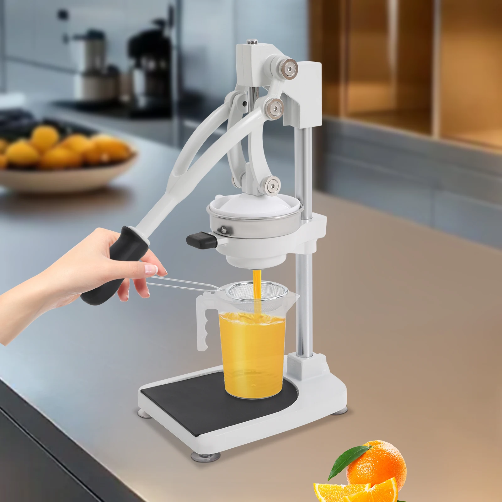 

Commercial Manual Juicer, Juice Extraction Machine with 500ml Measuring Cup, Hand Press Juice Extractor for Squeezing Fruits