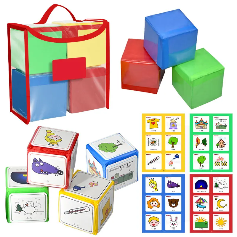 

Children Soft Dice Storytelling Montessori Toys Language Expression Logical Thinking Training Parish Activities Game Sensory Toy
