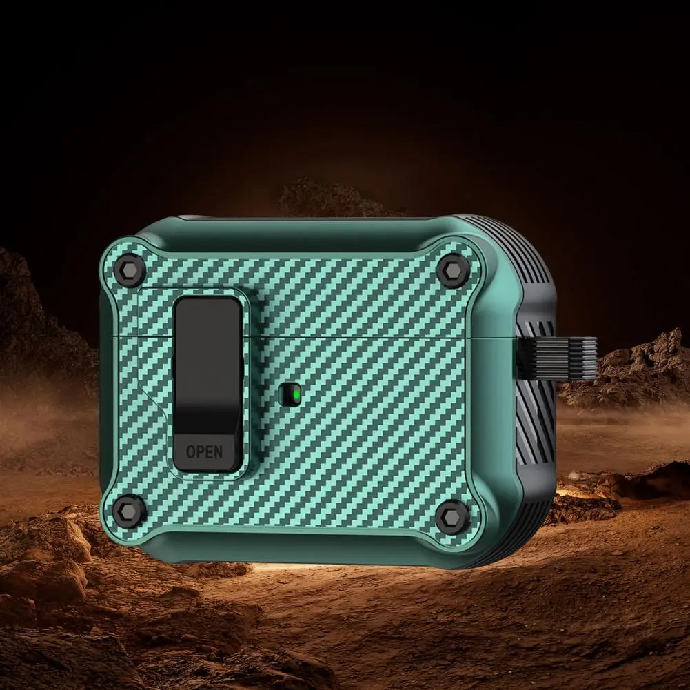 Headphone Storage Case with Switch Lock Headphone Case with Dual Material Wireless Charging Shock proof for Airpods