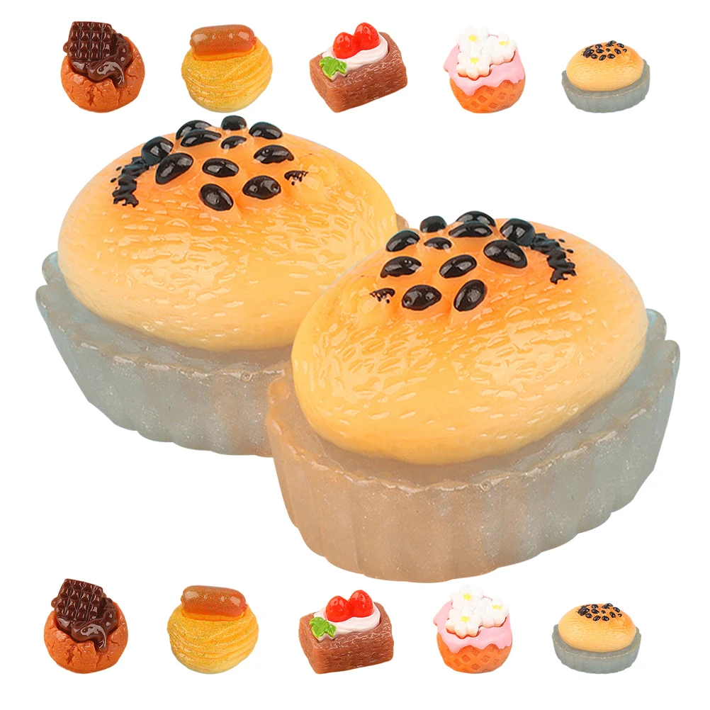 

15 Pcs Cake Set Simulated Dessert Props Resin Toy Model Home Decor Kitchen Scene Mini House Ornament Ornament