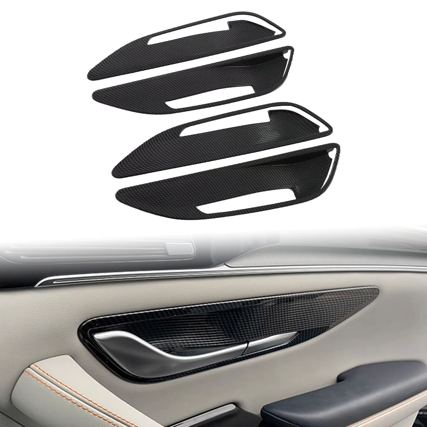 Car Accessories Interior Door Handles Cover Trim ABS 4pcs for BYD Song Plus DM-i EV / Seal U/ Sealion 6 2023-2025