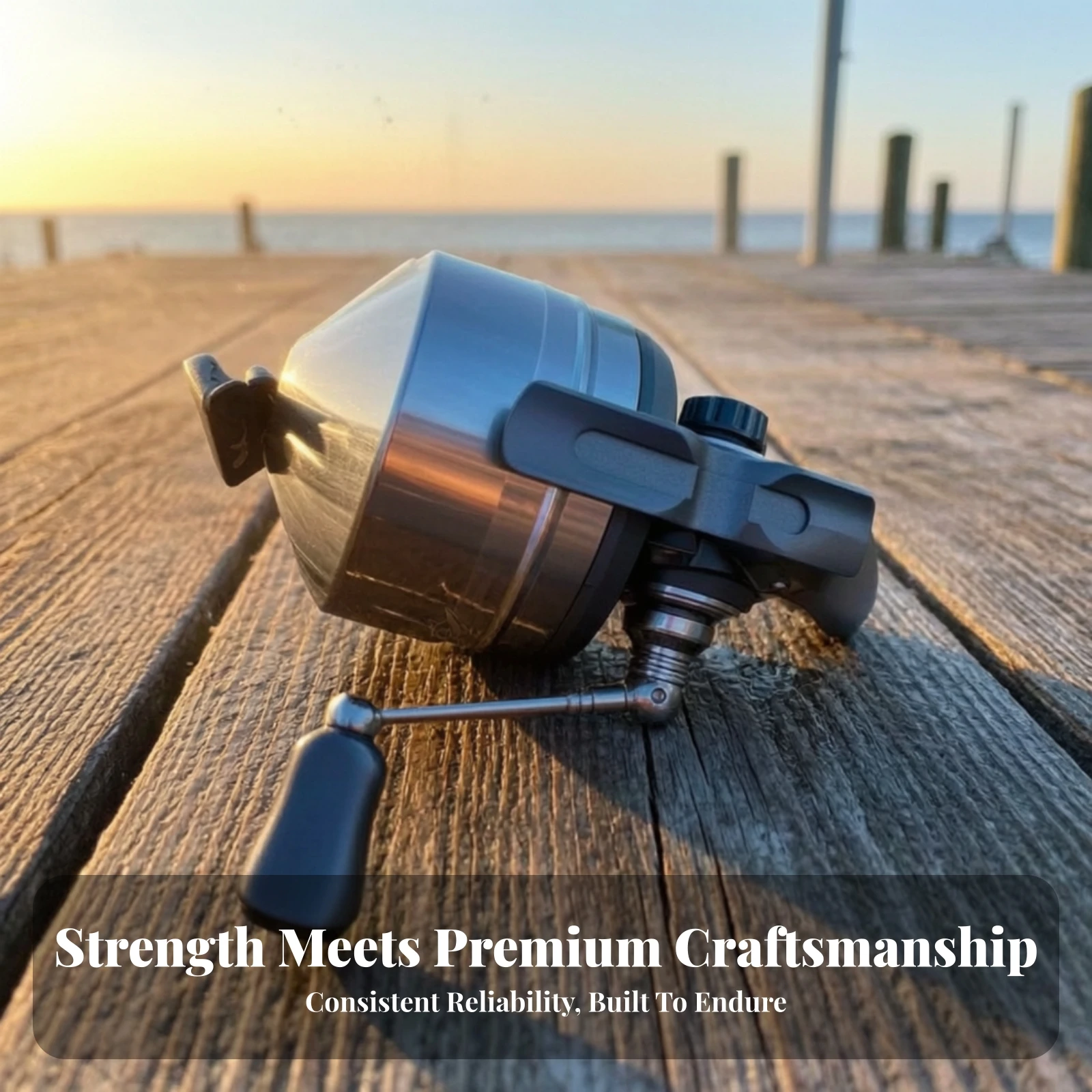 Black Finish Round Metal Fishing Reel Smooth Drag Angling Tackle Side Crank Fishing Reel Stainless Steel Style - view 3