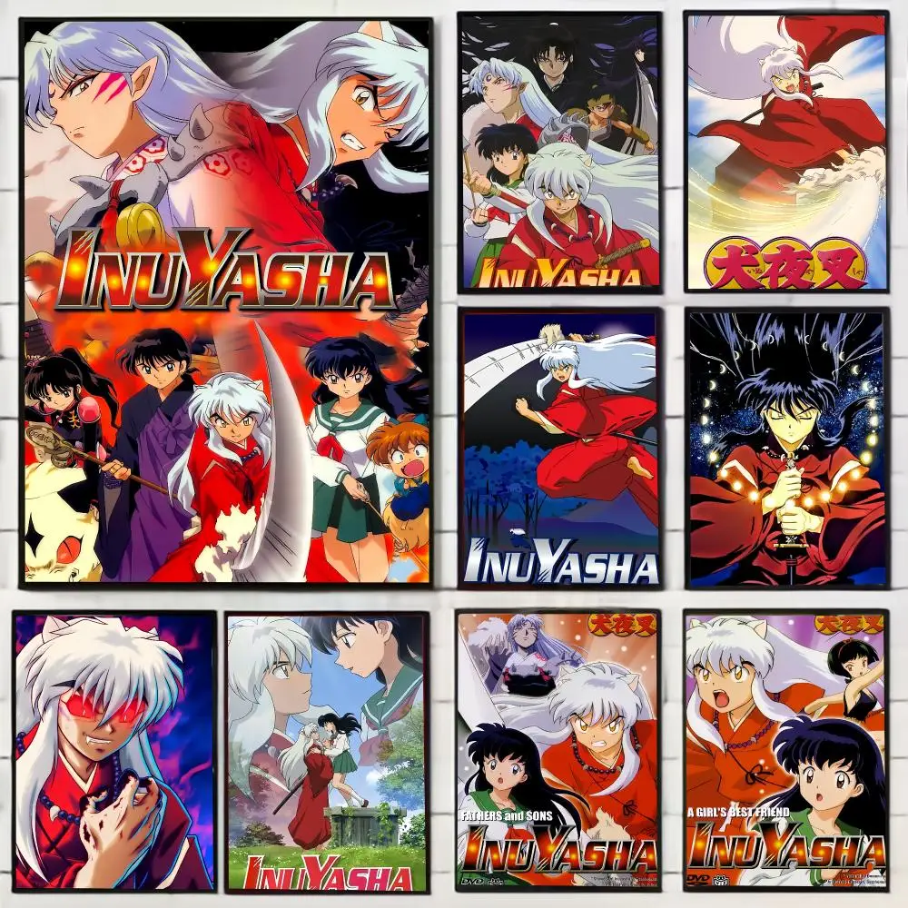 Anime I-Inuyasha Painting Calligraphy Stylish Wall Art Poster, Bedroom Living Room Home Decor Gift