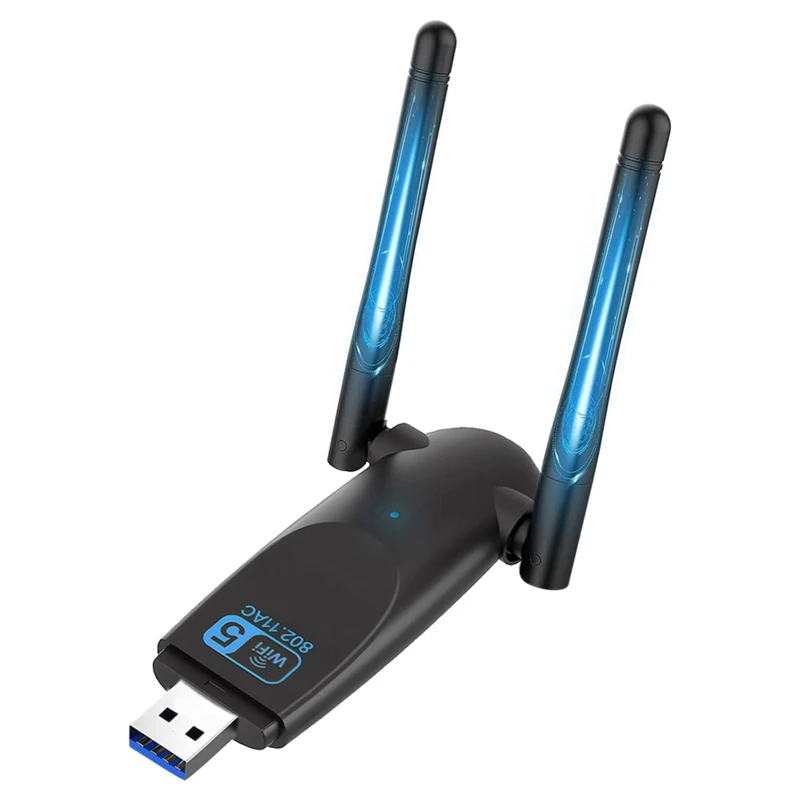 دونجل USB WiFi للكمبيوتر ، محول بدون محرك ، يدعم Windows 11 ، 10 ، 8 ، 7 ، Vista ، XP ، OS ، 5Ghz ، Mbps ، USB3.0