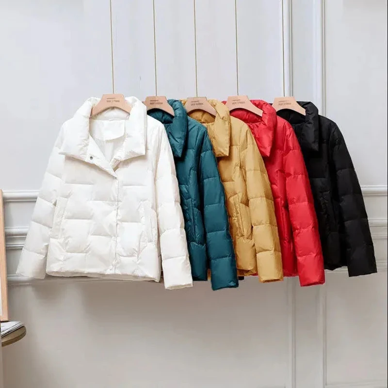 Stand-Up Collar Coat for Women Light Outerwear Female Korean Down Coat Spring Autumn New Down Jacket Women's Jackets