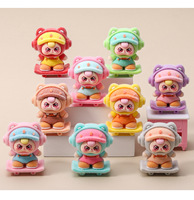 9pcs/Set Baby Three Figure Toy Skateboard Series Mini Figurine Desktop Decoration Model Ornaments Toys Kids Christmas Gifts