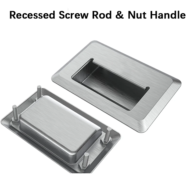 

Квадратные врезные ручки из нержавеющей стали 304, 4 шт., для электрических шкафов, ящиков, с резьбовым стержнем и гайкой.